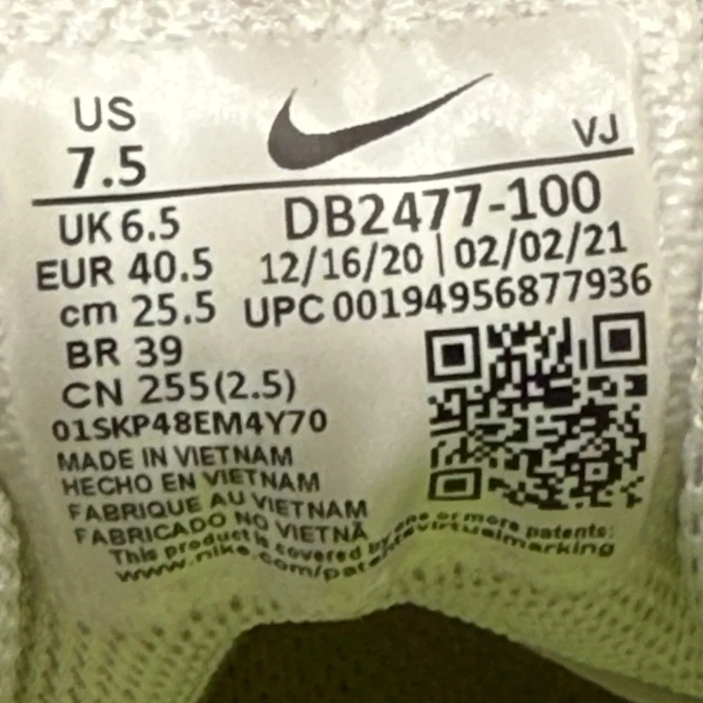 Nike Crater Impact Women's 7.5 Sail Orange Volt Running Shoes DB2477-100‎ Gym